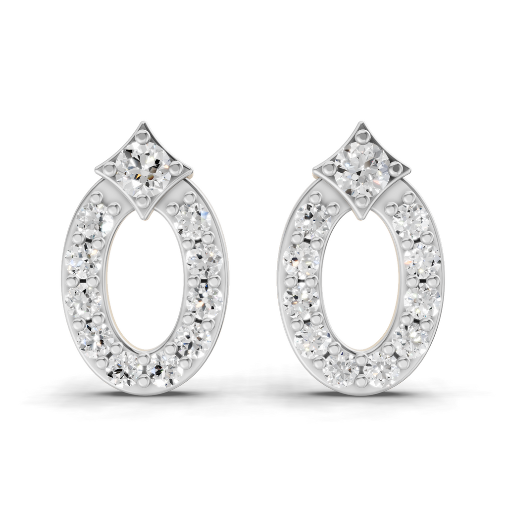 0.27 Carat Oval Diamond Stud Earrings | 14K Rose Gold