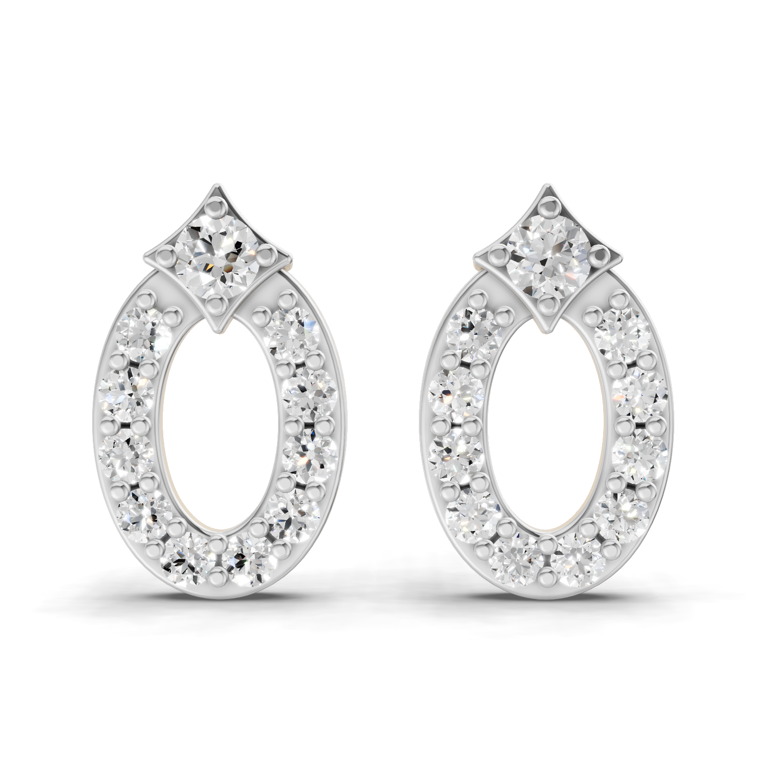 0.27 Carat Oval Diamond Stud Earrings | 14K Rose Gold
