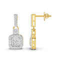 0.8 Ct | 925 Sterling Silver Yellow Gold Plated Fashion Earrings