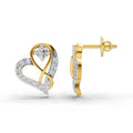 0.57 Carat  | 925 Sterling Silver Gold Plated Heart Earrings