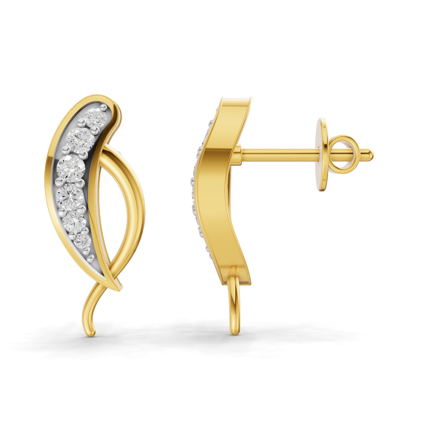 0.29 Carat  | 925 Sterling Silver Gold Plated Fashion Earrings