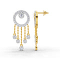 1.56 Carat  | 925 Sterling Silver Yellow Gold Plated Dream Catcher Earrings