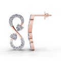 1.26 Carat Infinity Earrings for Women | 14K Rose Gold