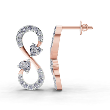 1.26 Carat Infinity Earrings for Women | 14K Rose Gold