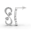 1.26 Carat Infinity Earrings for Women | 14K White Gold