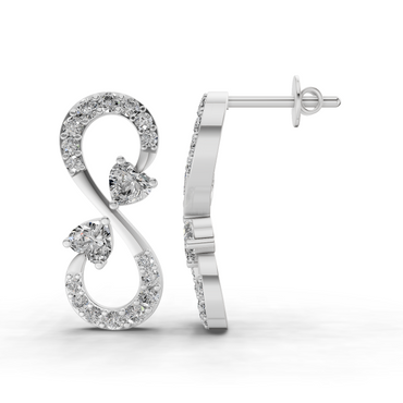1.26 Carat Infinity Earrings for Women | 14K White Gold