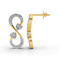 1.26 Carat Infinity Earrings for Women | 14K Yellow Gold