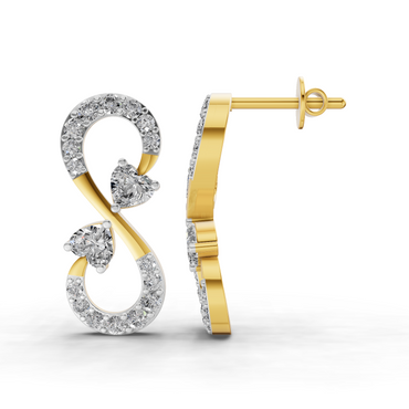 1.26 Carat Infinity Earrings for Women | 14K Yellow Gold