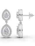 2.15 Carat Aurora Pear Dangles Earrings for Women | 14K White Gold