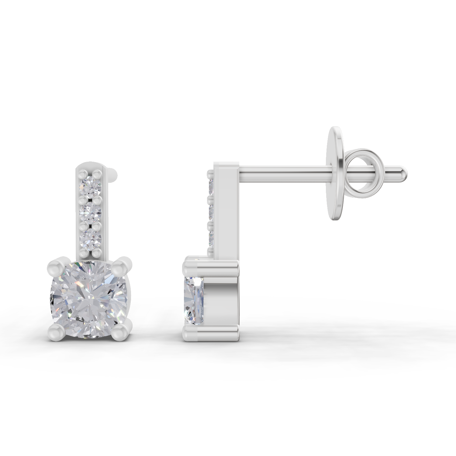 0.82 Carat Nova Gleam Diamond Earrings for Women | 14K White Gold