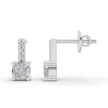 0.82 Carat Nova Gleam Diamond Earrings for Women | 14K White Gold