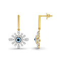 0.77 Carat  | 925 Sterling Silver Yellow Gold Plated Evil Eye Earrings