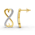 0.35 Carat  | 925 Sterling Silver Gold Plated Infinity Earrings