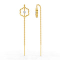 0.1 Carat | 925 Sterling Silver Yellow Gold Plated Flora Shine Threader Earrings