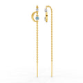 0.07 Carat | 925 Sterling Silver Yellow Gold Plated Half Moon Threader Earrings