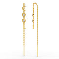 0.07 Carat | 925 Sterling Silver Yellow Gold Plated COOL Threader Earrings