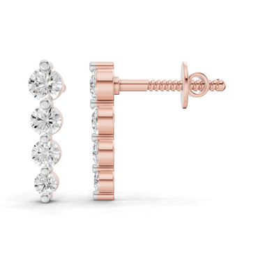 0.31 Carat Celeste Diamond drop Earrings for Women | 14K Rose Gold