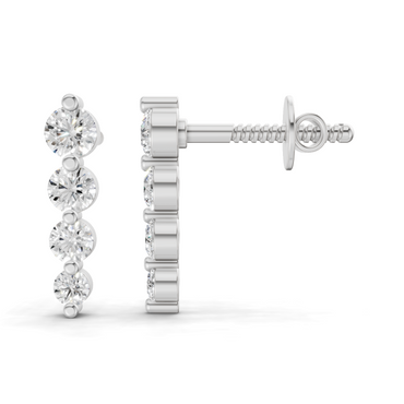 0.31 Carat Celeste Diamond drop Earrings for Women | 14K White Gold