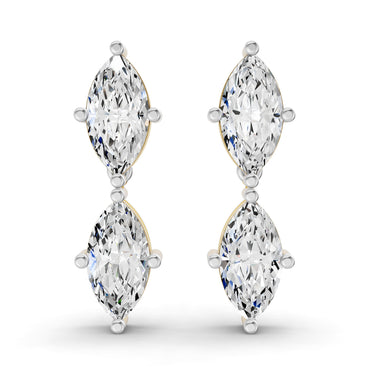 Sparkles Twin Marquise Radiance Stud Diamond Earring