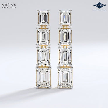 Arias by Lara Dutta Emerald-Cut Linear Earring