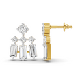 Sparkles Triple Baguette Drop Diamond Earring