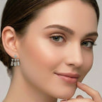 Sparkles Triple Baguette Drop Diamond Earring