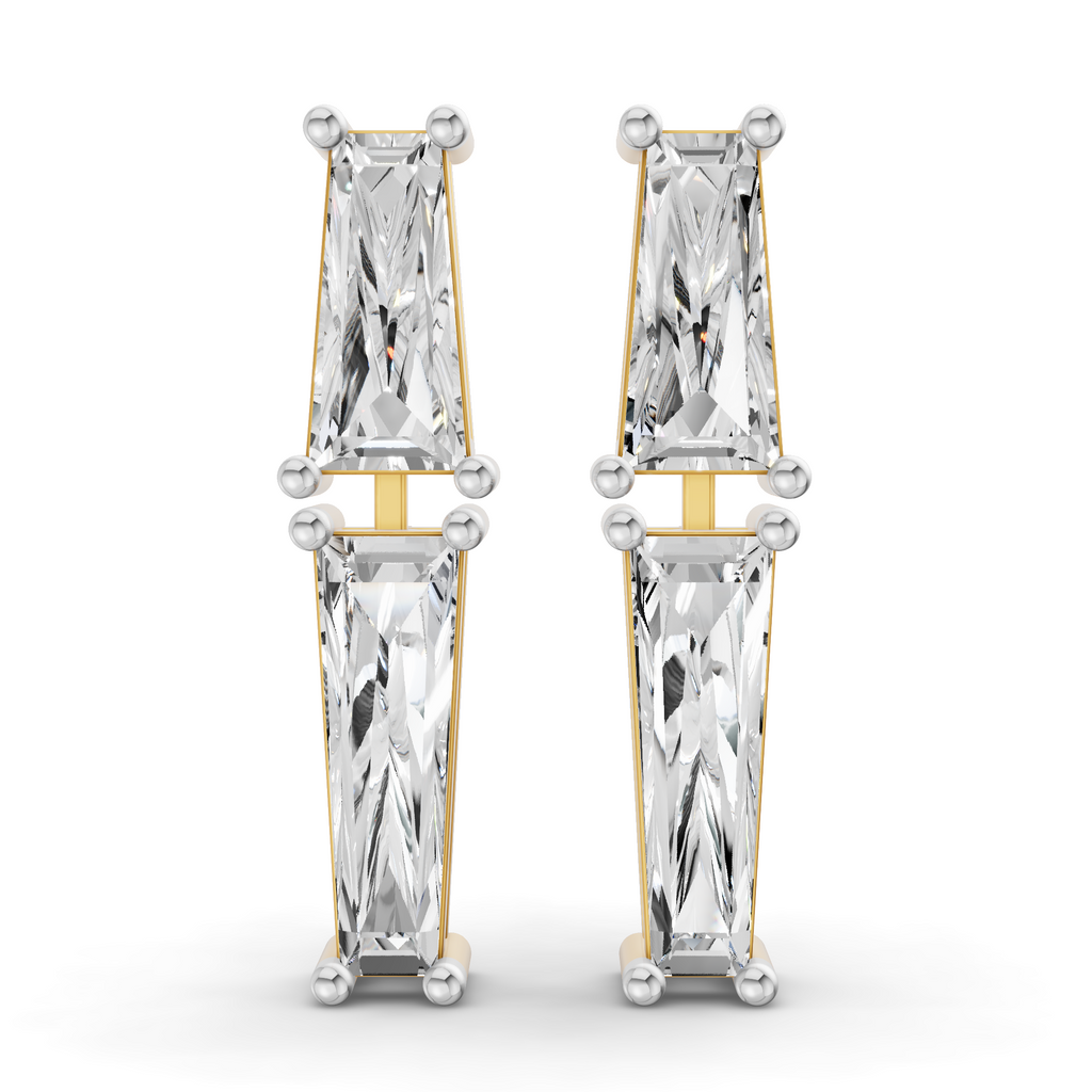 Sparkles Twin Baguette Cascade Diamond Earring