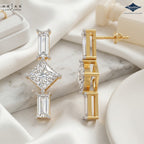 Arias by Lara Dutta Princess-Cut Diamond Linear Earring