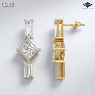 Arias by Lara Dutta Princess-Cut Diamond Linear Earring