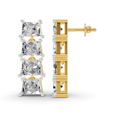 Sparkles Princess Cut Square Diamond Earring