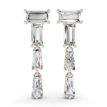 Sparkles Geometric Cascade Drop Diamond Earring