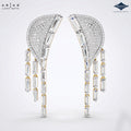 Arias by Lara Dutta Radiant Pavé Wing & Baguette Drop Statement Earrings