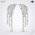 Arias by Lara Dutta Radiant Pavé Wing & Baguette Drop Statement Earrings