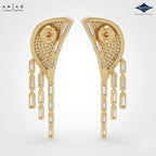 Arias by Lara Dutta Radiant Pavé Wing & Baguette Drop Statement Earrings