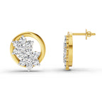 1.82 Ct Round Shape Cluster Diamond Earrings | 14K Rose Gold