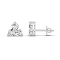 1.05 Ct Trio Stud Earrings | 14K White Gold