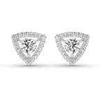 1.9 Ct Round Shape Halo Diamond Earrings | 14K Rose Gold