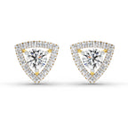 1.9 Ct Round Shape Halo Diamond Earrings | 14K Rose Gold