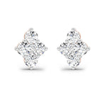 0.92 Ct Round Shape Cluster Diamond Stud Earrings | 14K Rose Gold