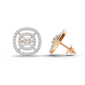 1.14 Ct Round Stud Earrings | 14K Rose Gold