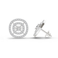 1.14 Ct Round Stud Earrings | 14K White Gold