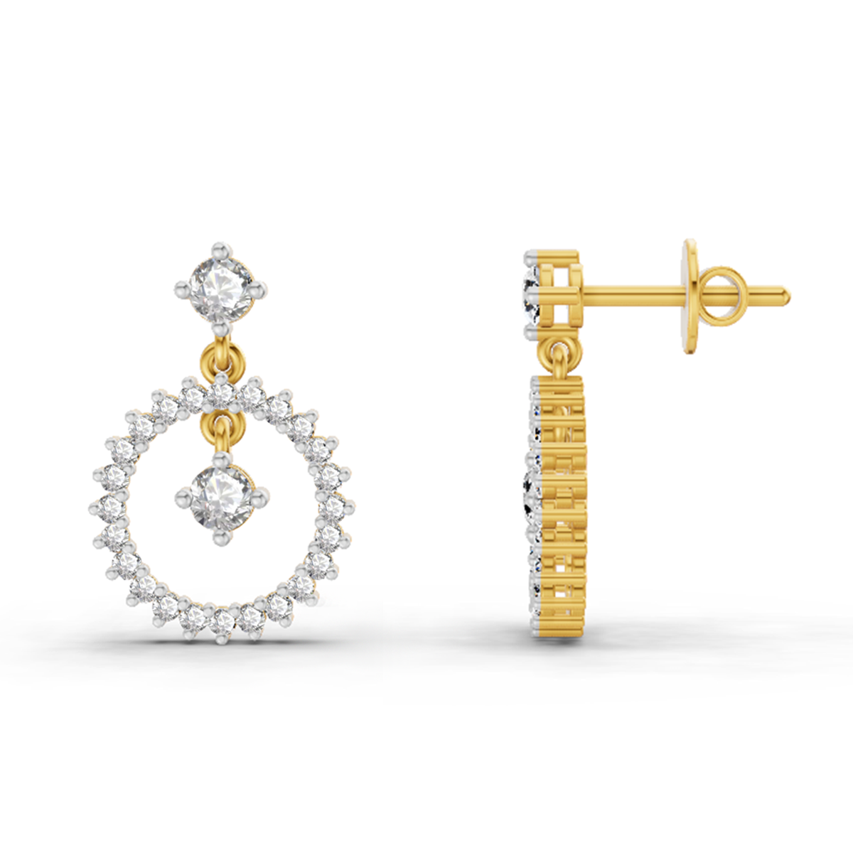 0.80 Ct Drop Earrings | 14K Yellow Gold