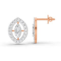 0.79 Ct Halo Stud Earrings | 14K Rose Gold  FG VS Quality Diamonds