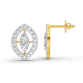 0.79 Ct Halo Stud Earrings | 14K Yellow Gold  FG VS Quality Diamonds
