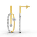 0.59 Carat  | 925 Sterling Silver Gold Plated Fashion Earrings