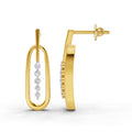 0.16 Carat  | 925 Sterling Silver Gold Plated Fashion Earrings