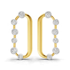 0.35 Round Shape| 925 Sterling Silver Gold Plated Oval Shape Stud Earrings