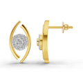 0.36 Carat  | 925 Sterling Silver Yellow Gold Plated Evil Eye Earrings