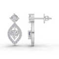 1.34 Carat Hearts in Halo Lab Diamond Earrings | 14K White Gold