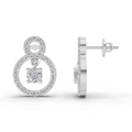 1.36 Carat Eternal Halo Drops Lab Diamond Earrings | 14K White Gold